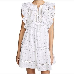 Sea New York Collette ruffle lace up peasant dress, size 0